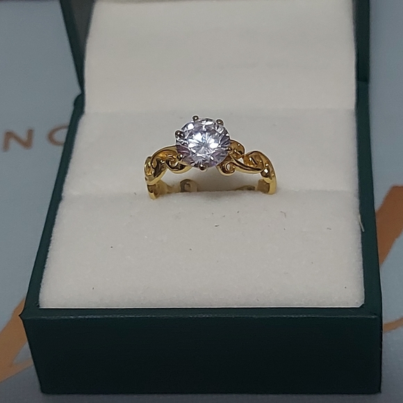 925 Sterling Silver Swirl Ring, Plated with 1 Micr - Picture 2 of 11